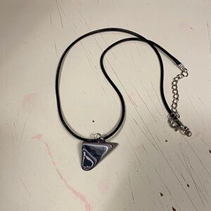 Black and Gray Triangle Pendant Necklace